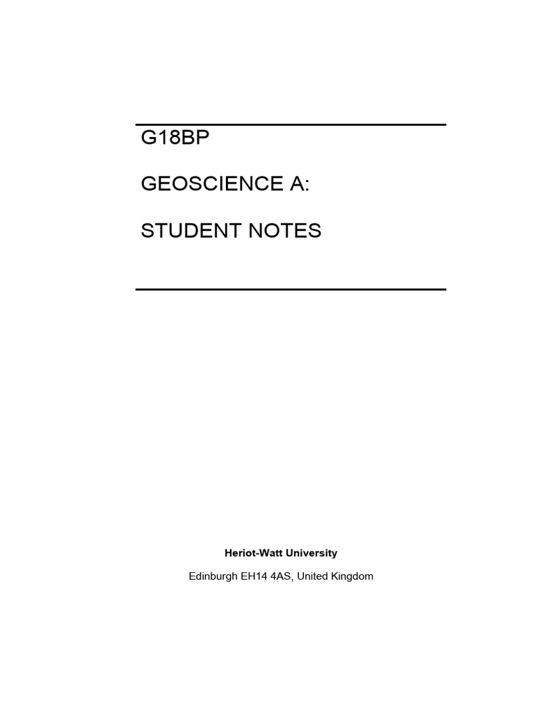 Geoscience A: Student Notes Guide | PDF | Igneous Rock | Minerals