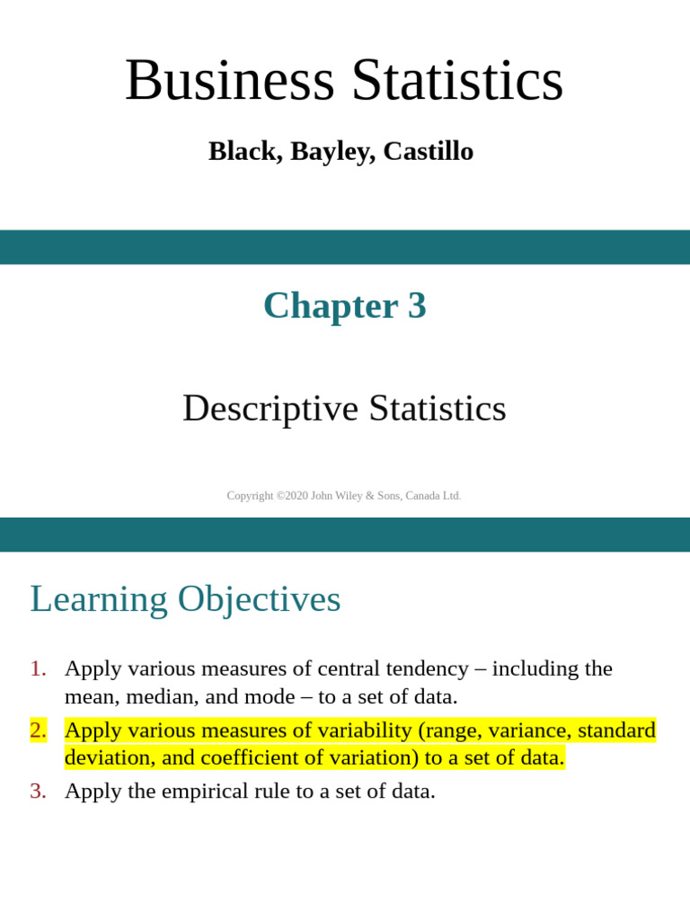 Lesson01 Chapter 03 LO2 | PDF | Variance | Coefficient Of Variation