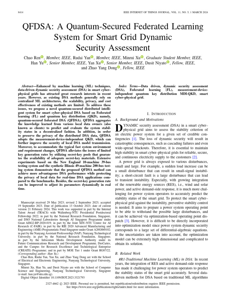 QFDSA A Quantum-Secured Federated Learning System For Smart Grid ...