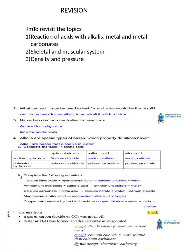 Science Revision: Acids, Systems, Density | PDF