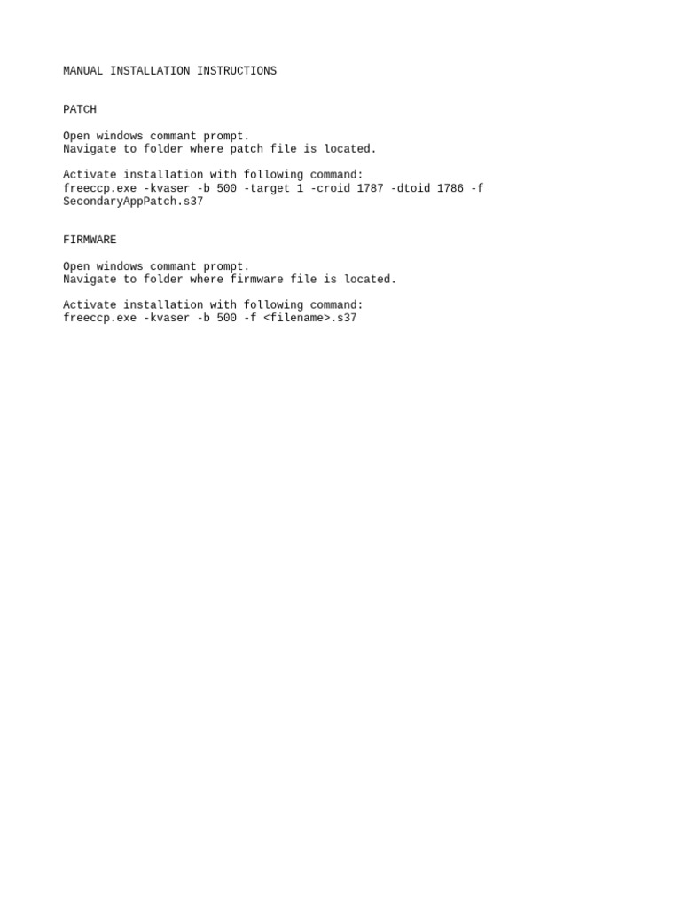 Manual Installation Guide for Firmware and Patch | PDF