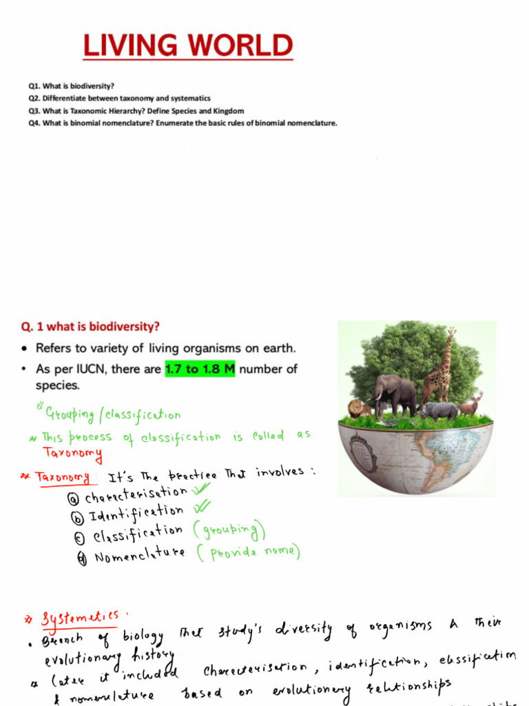 Living World and Biological Classification 11th Board File | PDF