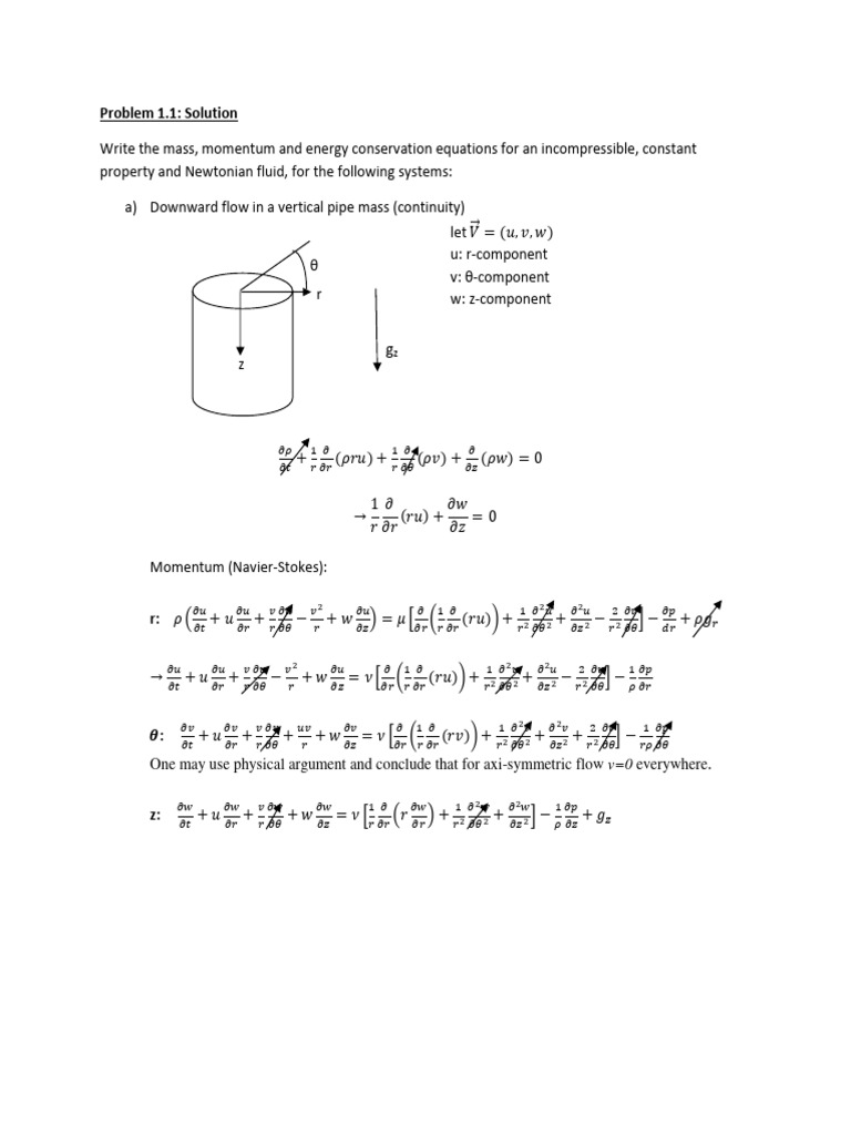 Fluid Flow Conservation Equations | PDF | Fluid Dynamics | Coordinate ...
