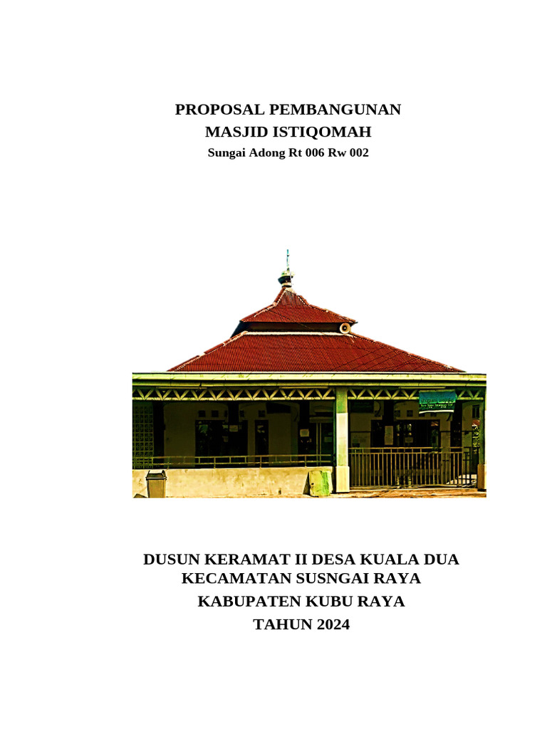 Proposal Pembangunan Masjid Istiqomah | PDF