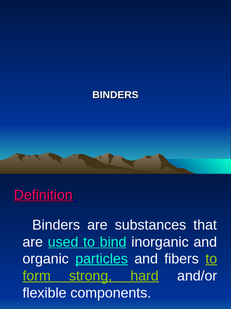 Types and Properties of Binders | PDF | Lime (Material) | Cement