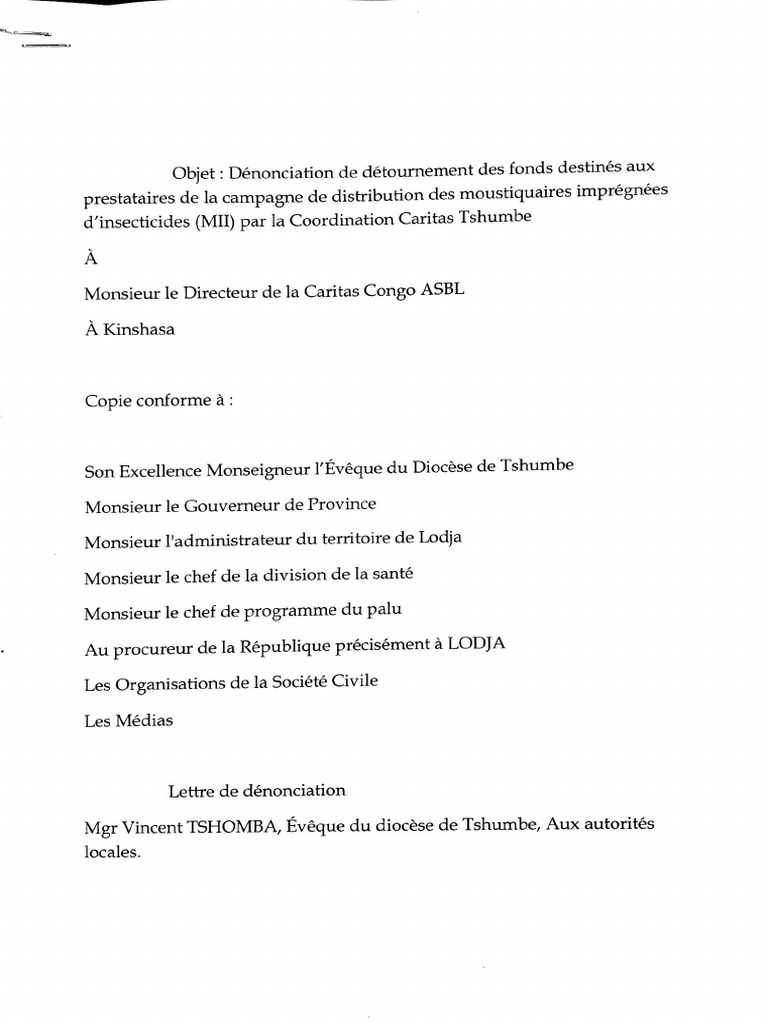 Lettre de Dénonciation | PDF