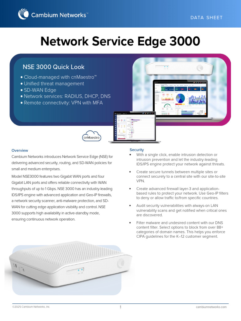 NSE 3000 Data Sheet Overview | PDF | Computer Network | Firewall ...