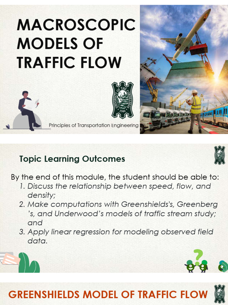 Week+4 1+Greenshields+Model | PDF