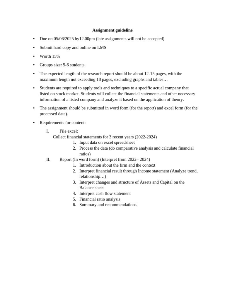 Assignment Guideline 2025 Pdf