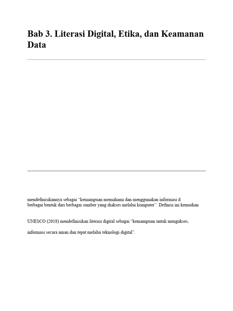 Literasi Digital dan Etika Keamanan Data | PDF