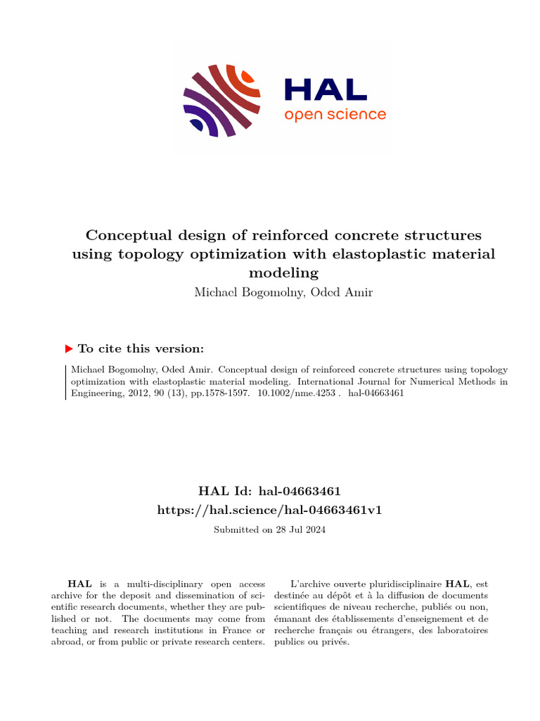 Topology Optimization for Concrete Design | PDF | Elasticity (Physics ...