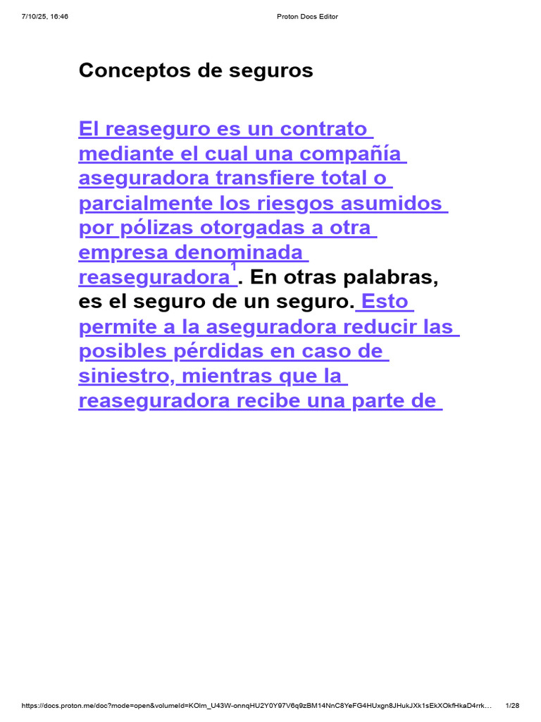 Conceptos Clave del Reaseguro | PDF | Seguro | Póliza de seguros