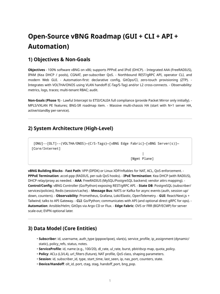 Open-Source vBNG Implementation Guide | PDF | Quality Of Service ...