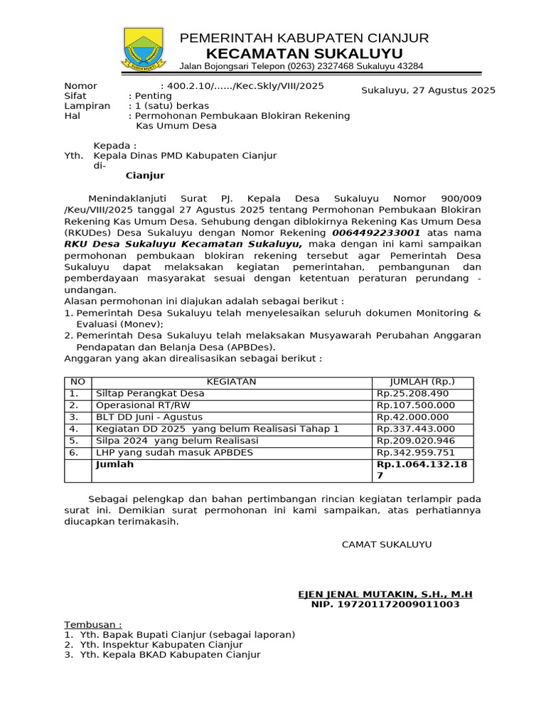 Surat Rekom Kecamatan | PDF