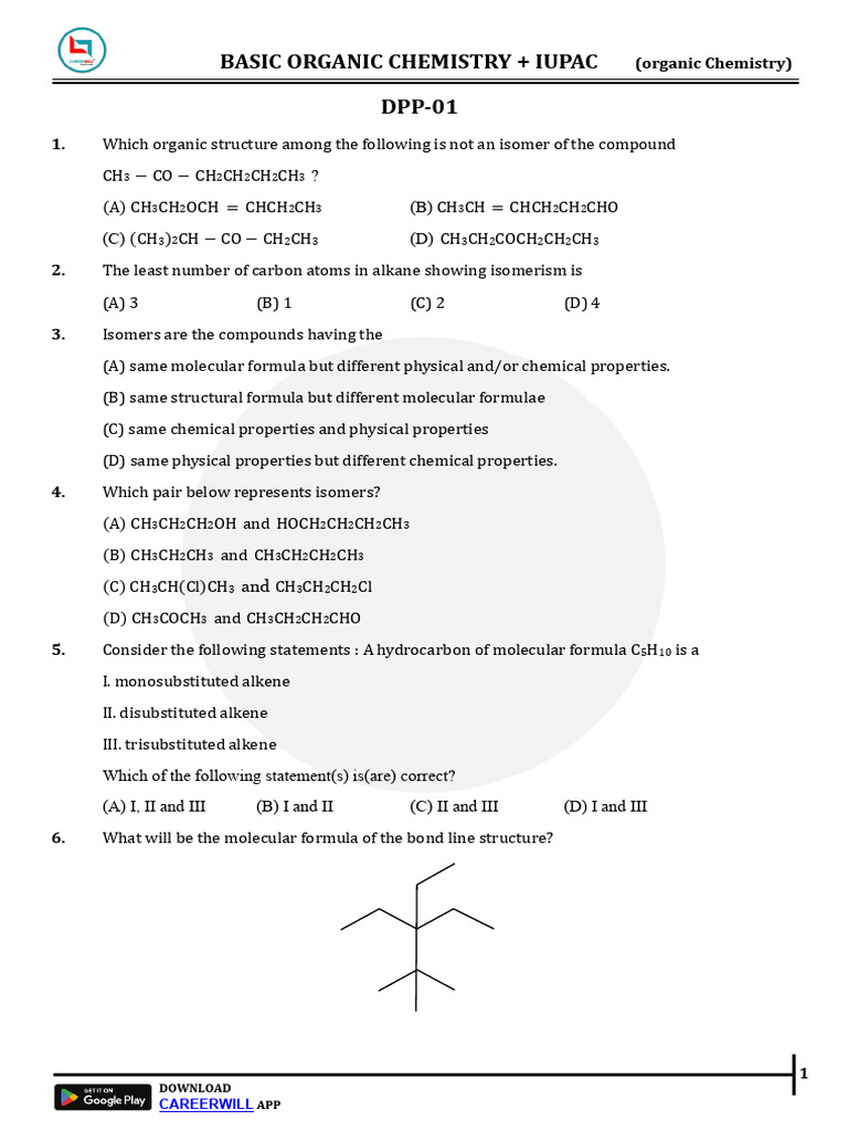 Isomer Structures in Organic Chemistry | PDF | Alkene | Isomer