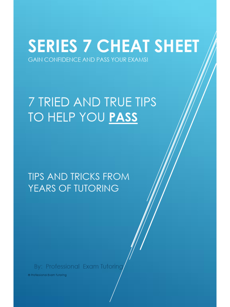 Series 7 Cheat Sheet | PDF | Option (Finance)