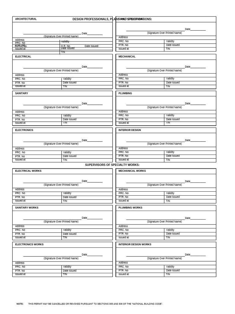 Building Permit and Design Specifications | PDF | Authentication