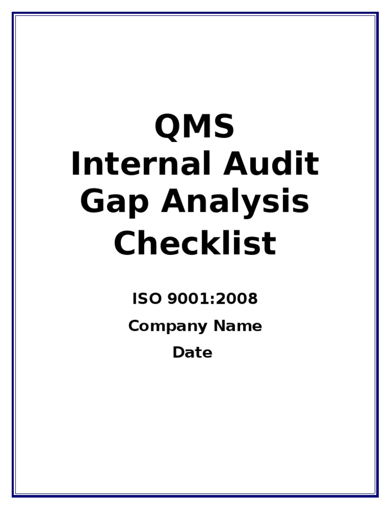 Qms Gap Analysis Checklist Final | PDF | Iso 9000 | Quality Management ...