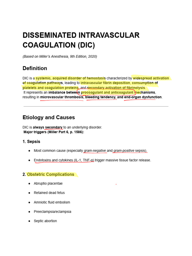 Understanding Disseminated Intravascular Coagulation | PDF ...