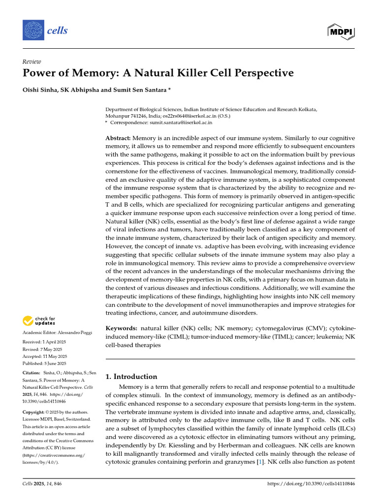 Cells 14 00846 | PDF | Natural Killer Cell | Immune System