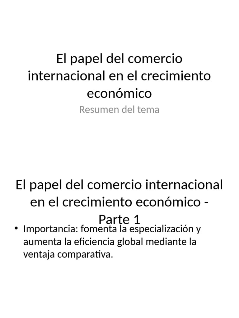 Comercio Internacional y Crecimiento Económico | PDF