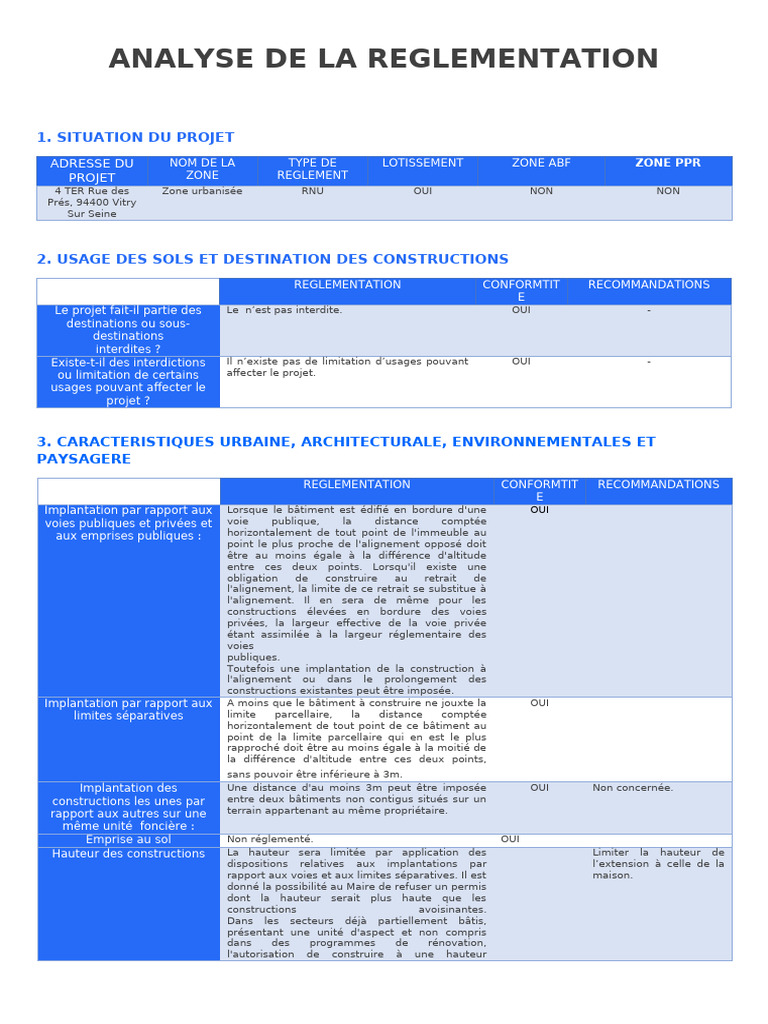 Analyse réglementaire du projet à Vitry | PDF | Assainissement | Boire ...