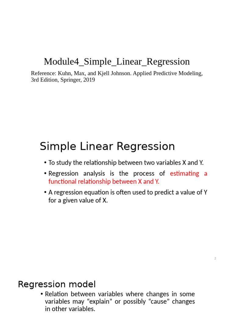 Simple Linear Regression Explained | PDF | Errors And Residuals ...