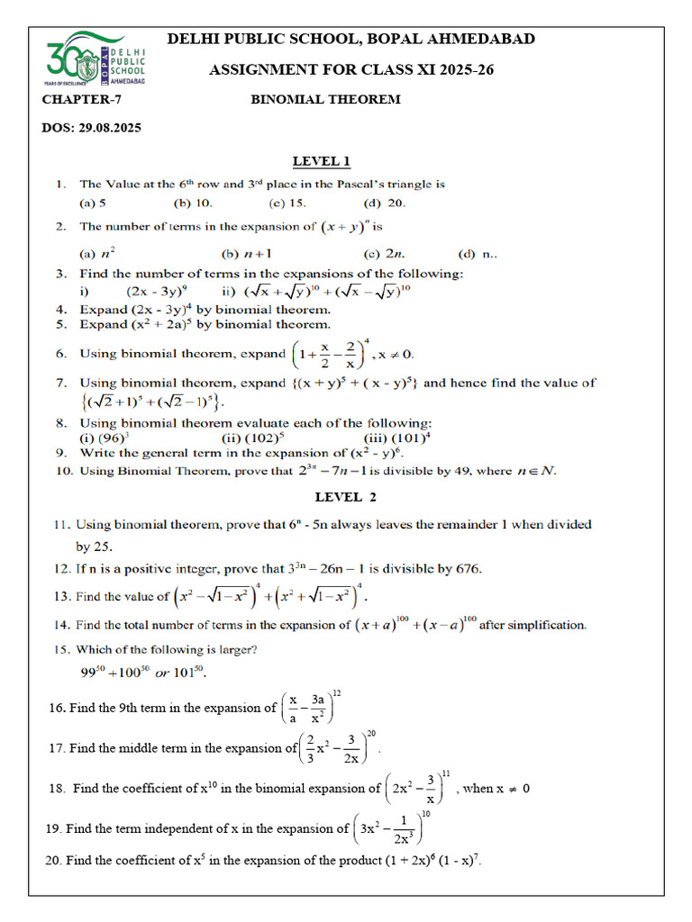 Assignment of Binomial XI | PDF