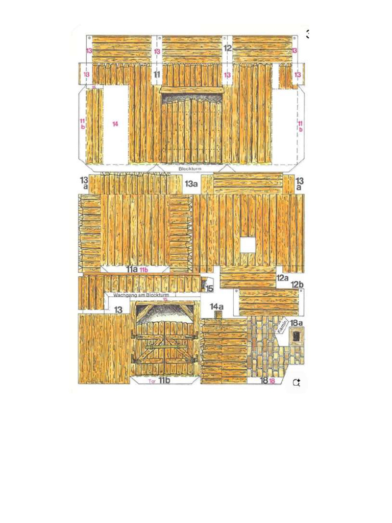 Papercraft - Building - Basic Log Blockhouse | PDF