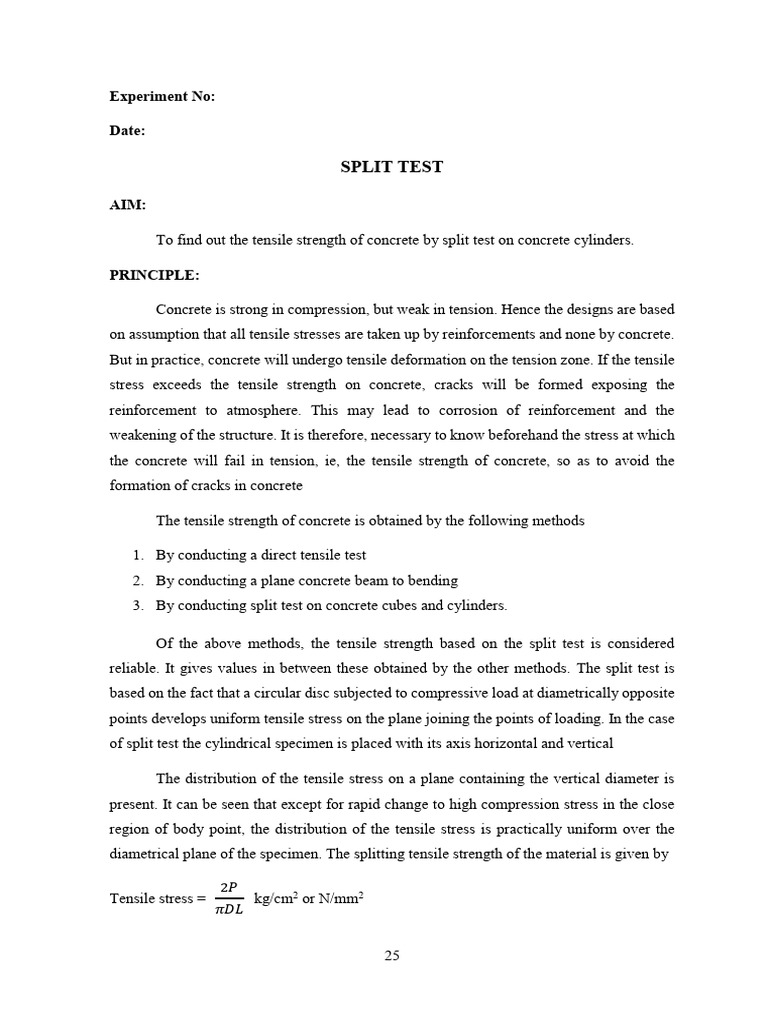 Split Test PDF | PDF | Stress (Mechanics) | Strength Of Materials