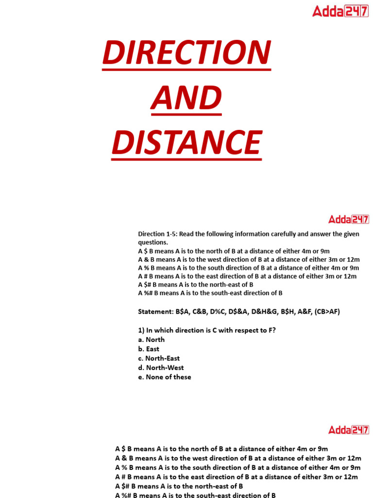 Direction AND Distance | PDF