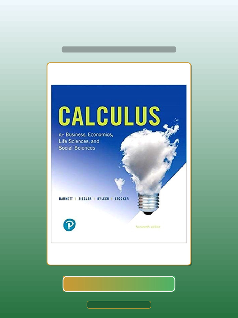Calculus for Business Economics Life Sciences and Social Sciences 14th ...