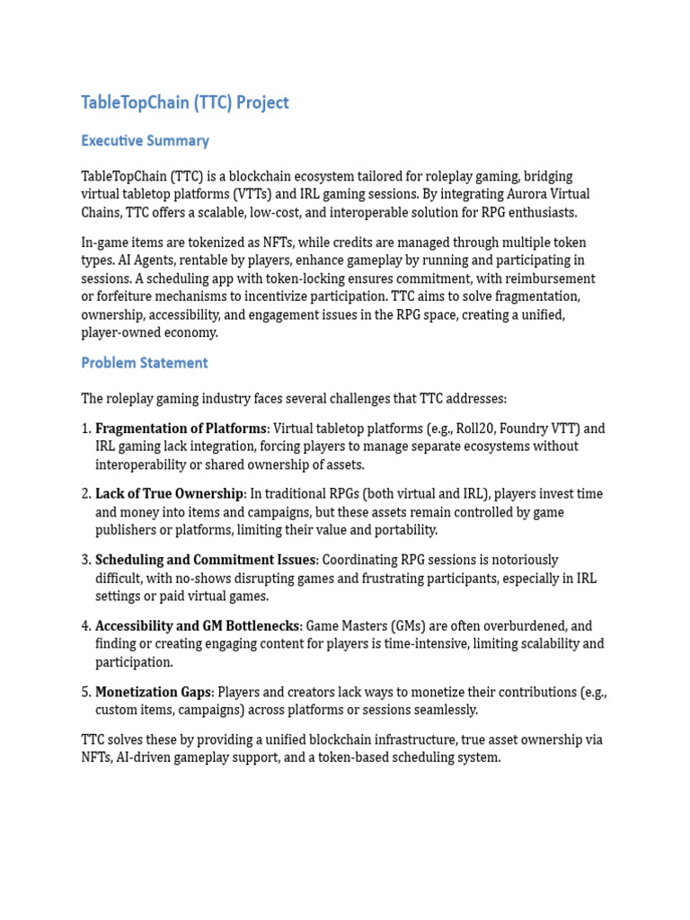 TableTopChain: Blockchain for RPGs | PDF | Role Playing Games | Computing