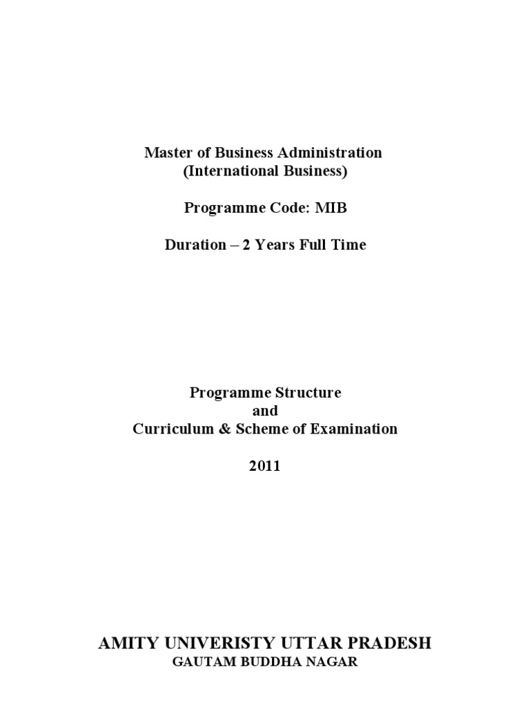MBA International Business Curriculum | PDF | Financial Capital ...