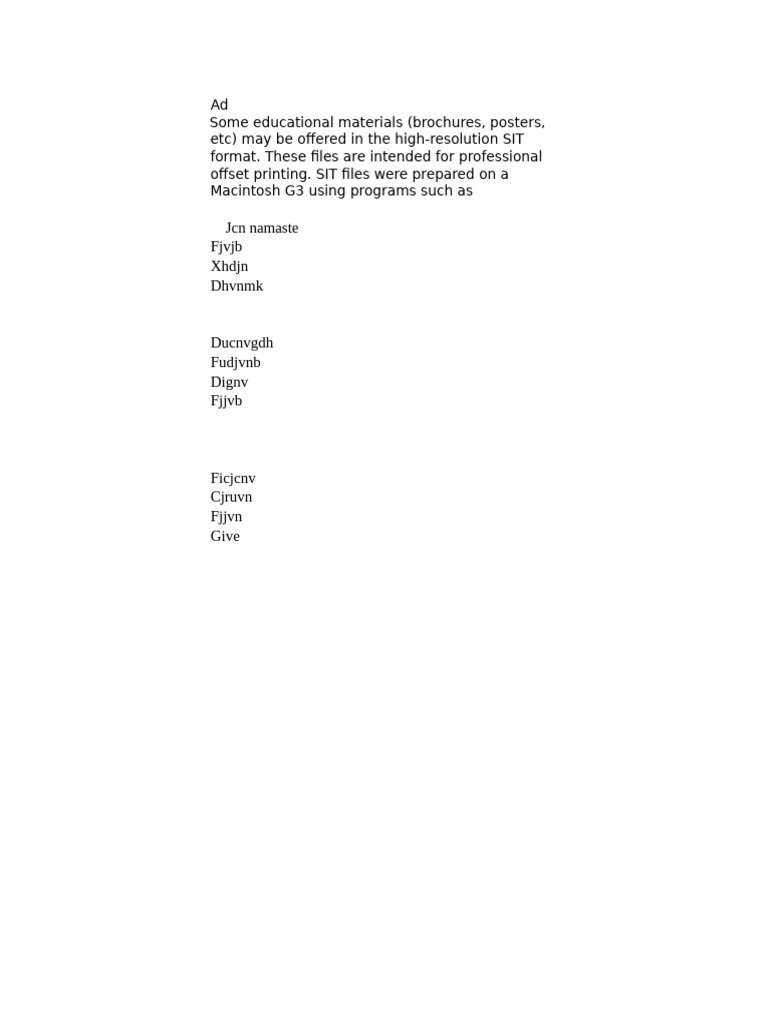 High-Resolution SIT Files for Printing | PDF