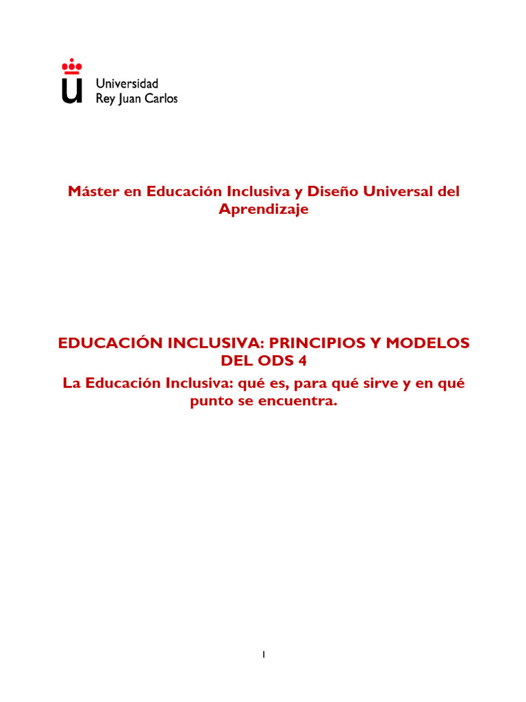 Tema 1. Principios de La Educacion Inclusiva | PDF | Inclusión ...