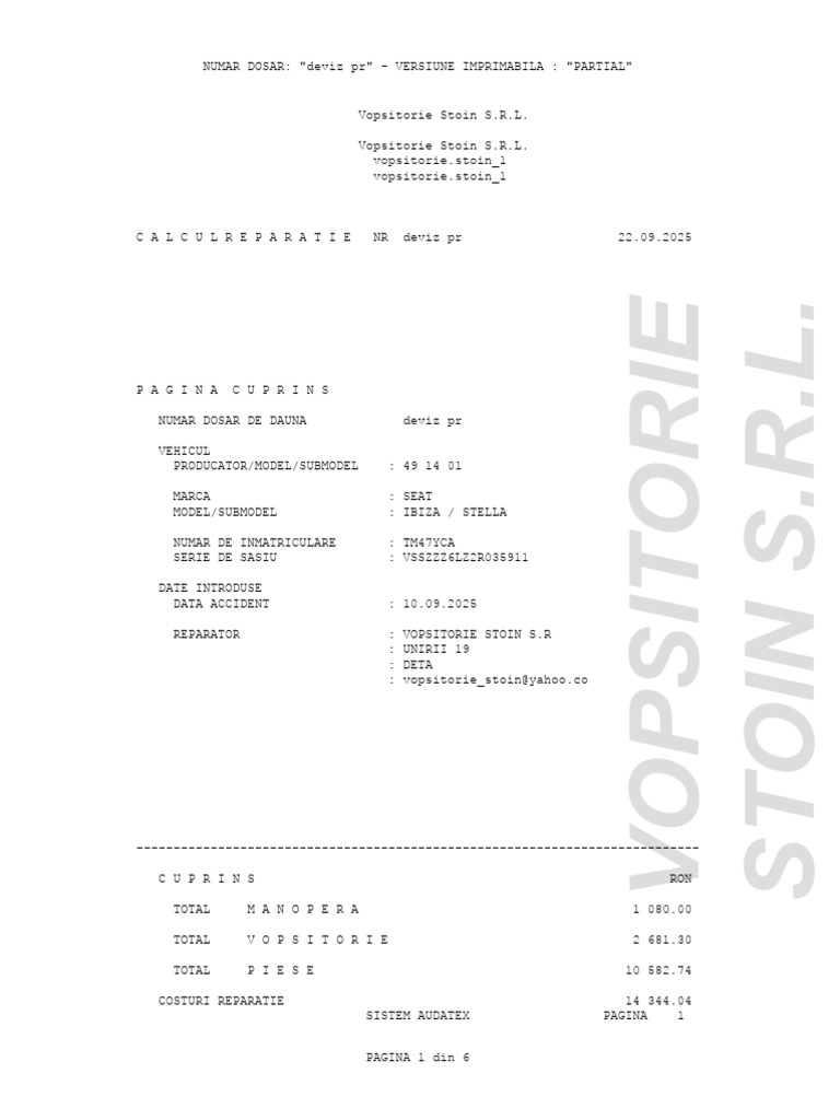 Deviz PR 250922 | PDF