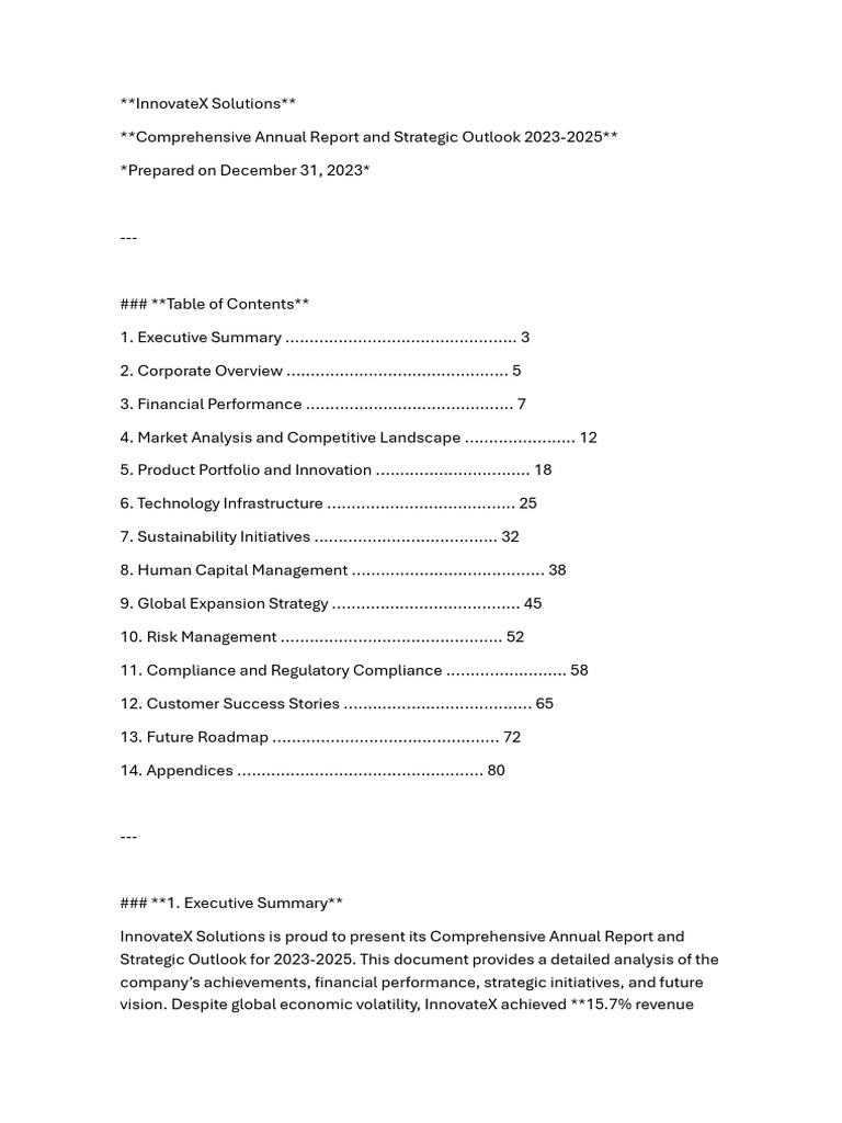 Comprehensive Annual Report and Strategic Outlook 2023-2025 | PDF ...