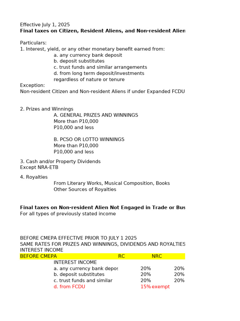 2C Final Tax Rate AND CGT Notes | PDF | Taxes | Capital Gain