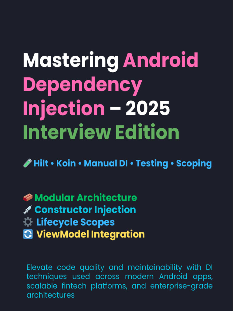 Mastering Android Dependency Injection | PDF | Scope (Computer Science ...