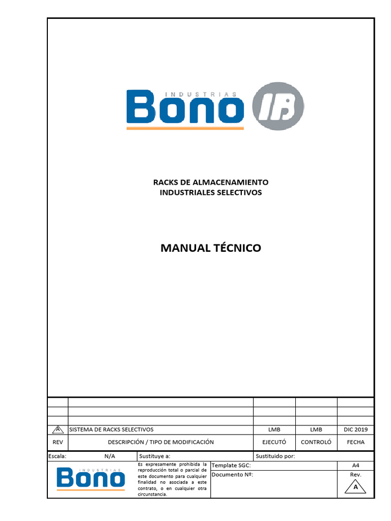 Manual Técnico de Racks Selectivos | PDF | Columna | Laminado ...