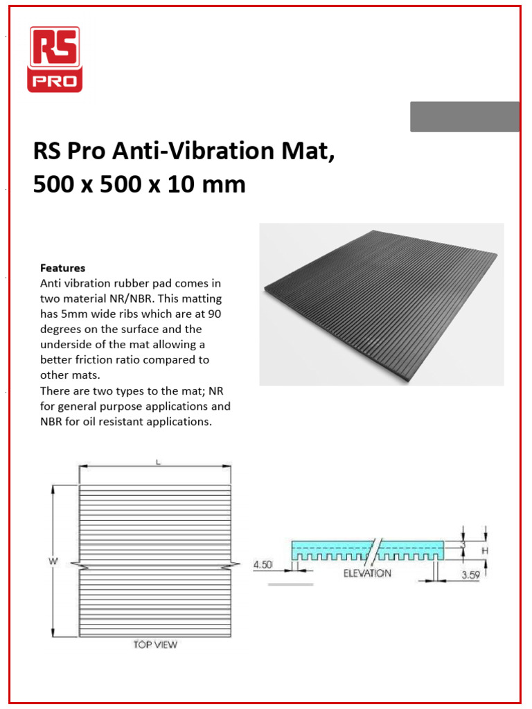 Anti-Vibration Mat Specifications | PDF