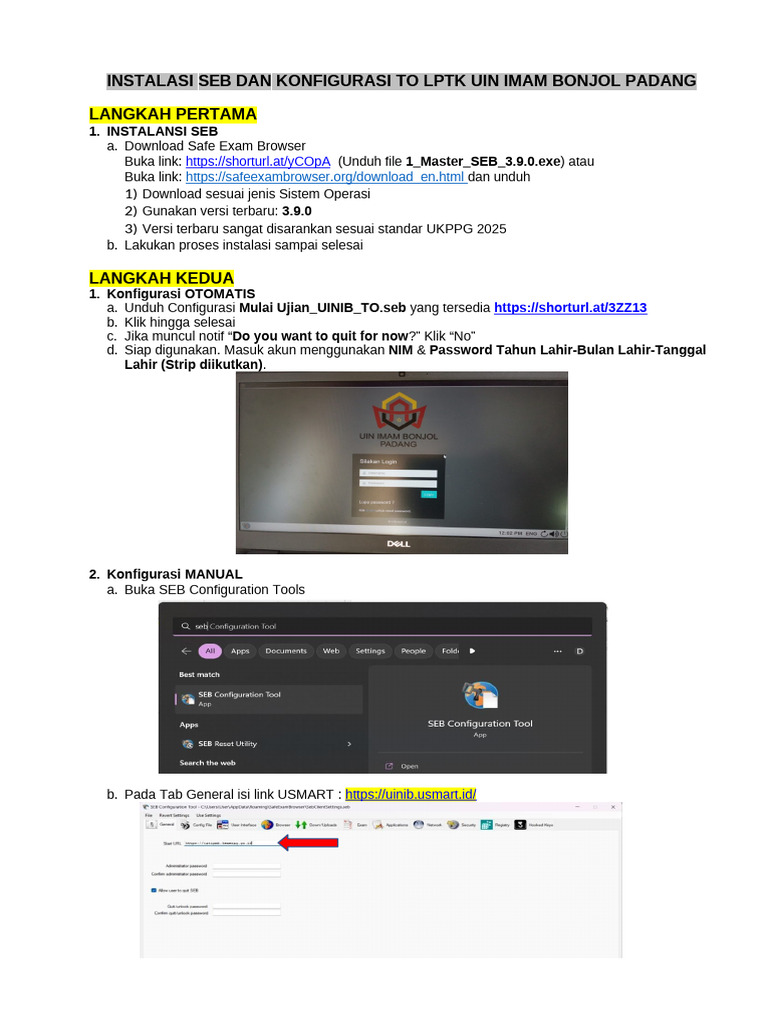 Instalasi dan Konfigurasi SEB UINIB | PDF