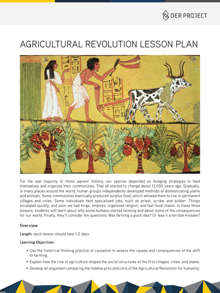 Agricultural Revolution Lesson Overview | PDF | Agriculture | Causality