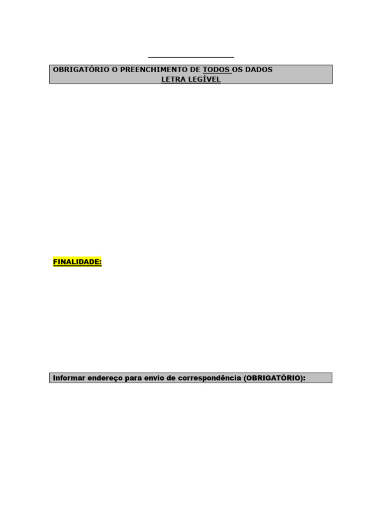 Requerimento de Documentação Ubatuba | PDF