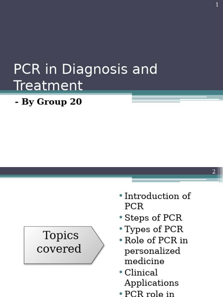 PCR Techniques in Diagnosis & Treatment | PDF | Polymerase Chain ...