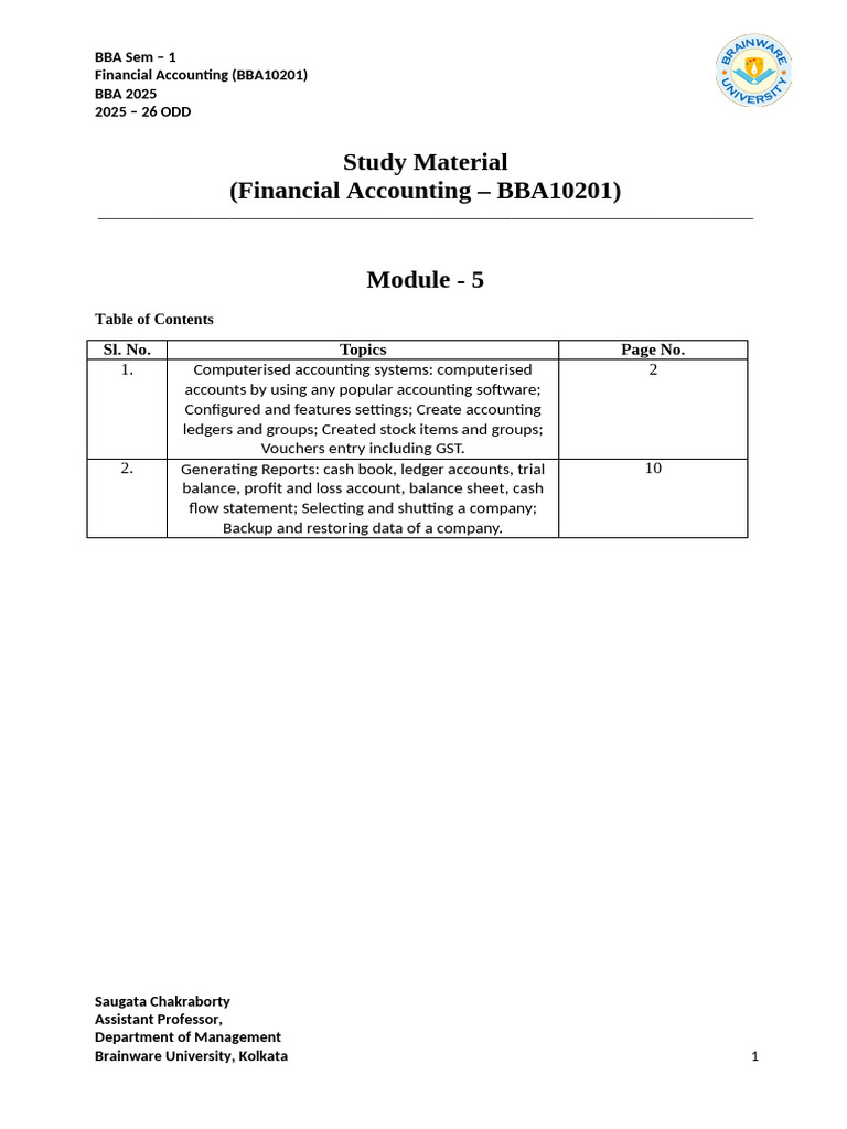 Computerized Accounting Systems Overview | PDF | Bookkeeping | Voucher