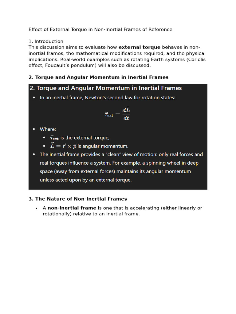Effect of External Torque in Non | PDF