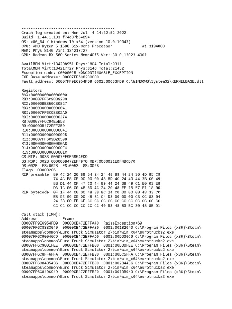 Game Crash | PDF | Microsoft Software | Computer Libraries