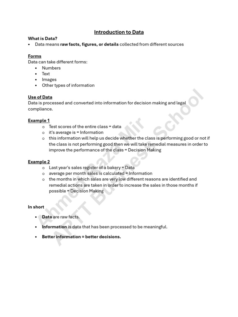 Chapter 1 Data and Its Types - Complete | PDF | Json | Html